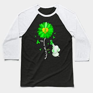 Sunflower Green Ribbon Elephant Baseball T-Shirt